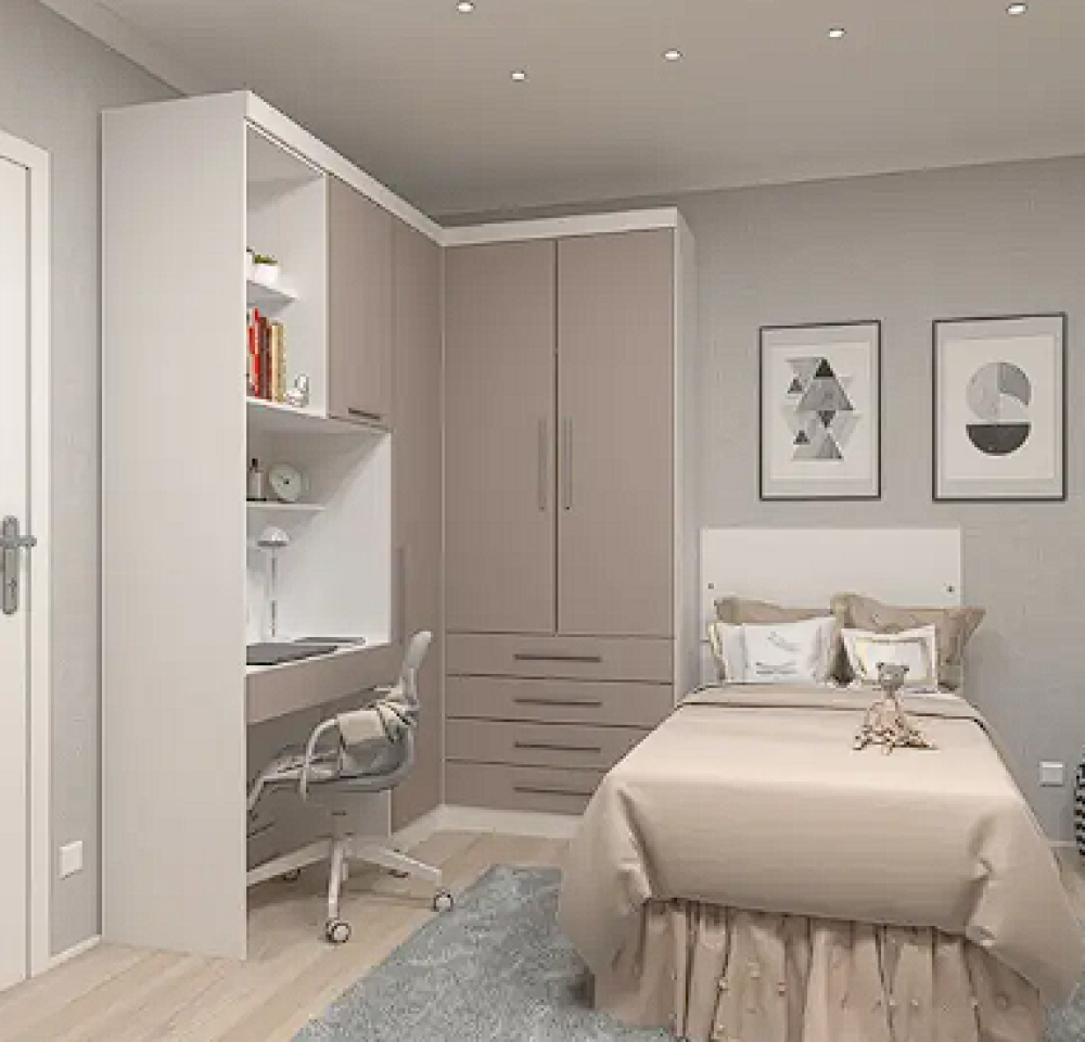 تصميم داخلي لغرفة البنات مقاس 3×3